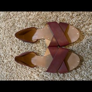 Burgundy madewell sandals, size 7.5